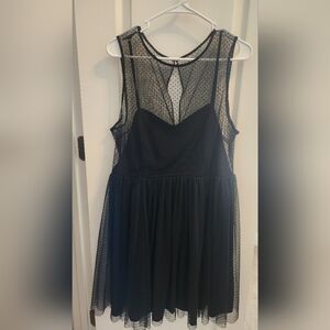 EUC LC Lauren Conrad Little Black Dress Sheer Size 14